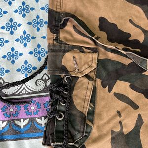 Mens Multipocket Cargo Pants- Military Multicolor