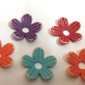 Flower and Leaf Beads 10 Pieces for Jewelry Making