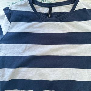 MAX Branded Blue Striped Winter Tshirt