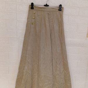 Beige Old Money Midi Skirt