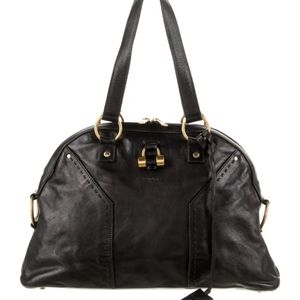 Auth Yves Saint Laurent Muse Dome Tote Bag