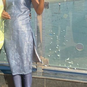 Festive Special:Women Net Embroidery Shining Kurti