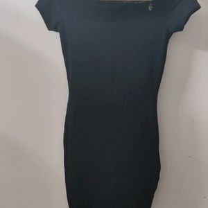 Black Lace Detail Bodycon Dress