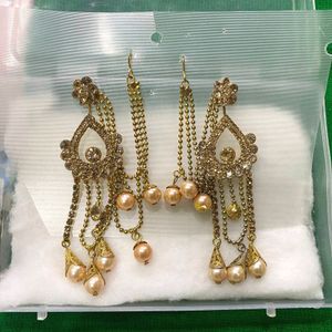 Long Chain Jhumki Earrings