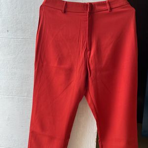 Rust Straight-Fit trousers