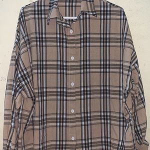 Plaid Check  Over-Sized Shirt