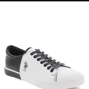 US Polo Men Black & White Sneakers