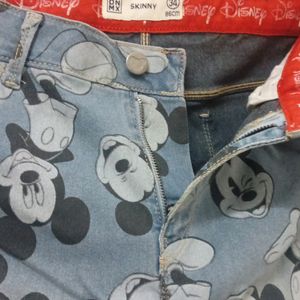 Mickey Mouse Printed Jeans By Disney