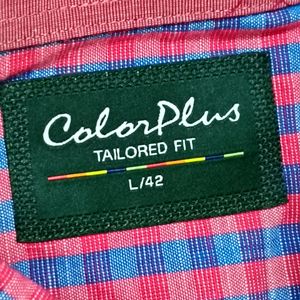 Colorplus Men Pink Checks Cotton Tailor Fit Shirt