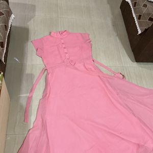 Light Baby Pink Beautiful Full Flared Gown .