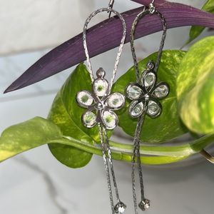 Diamond Cut Flower Earrings