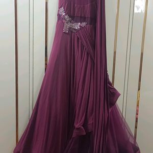 Long Gown With Silver Work