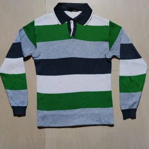 Stripes Korean Collar Sweater