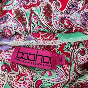 Boohoo Multicolored Printed Dress