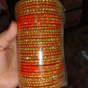 Red Heavy Bangles Set