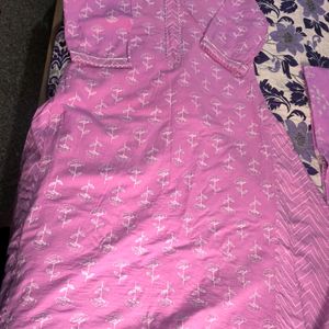 A-line Mauve Color Kurta  Set