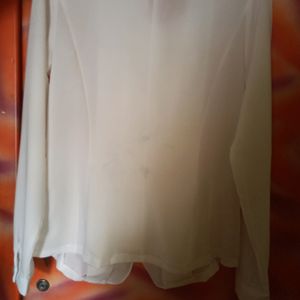 White Full Sleev Shirt Top