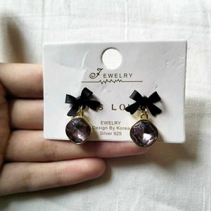 Grey Bow Earrings