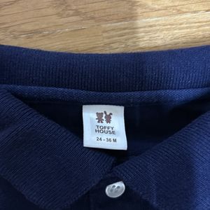 Collar T-shirt For Kids - Blue