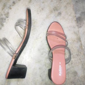 New Transparent Peach Heels