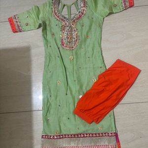 Designer Gota Patti Kurta Set With Duppata