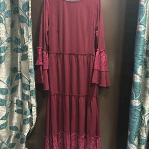 Flared Maroon Dress