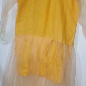 Net Frock Mustard