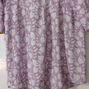 Lavender Floral Short Kurti