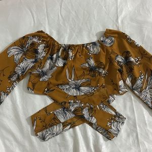 Women Wrap Crop Top