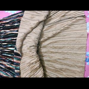 Multi-colored Stripped Pleated Skirt