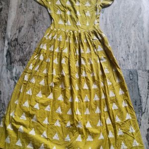 Mustard Kurta Anarkali Dress