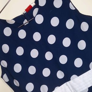 Polka Dots Flared Frock With Coat