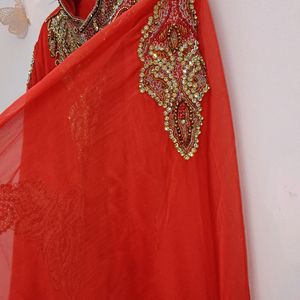 Hand Embroidered Georgette Farasha Kaftan