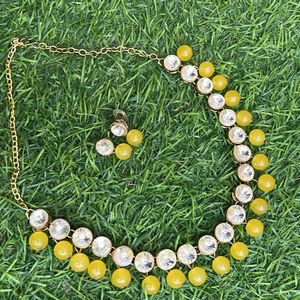 Yellow Beads Necklace For Haldi