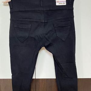 Black 4 Button Skinny Denim