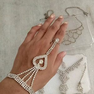 Silver Diamond Set Bracelet Combo