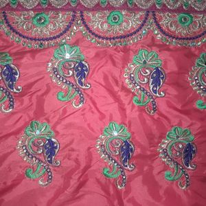 Parrot Green And Orrage Saree