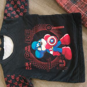 Black Mickey Mouse Woolen Set For Kids