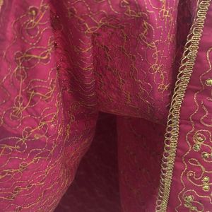 Ethenic Pink With Golden Sequence Lehenga