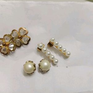 Cute Korean Pearl Earring Combo Of 3