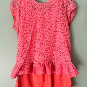 Coral Color Top From Honey-pantaloons. Net Type