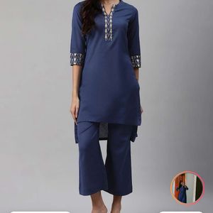 BIBA Navy Blue Kurta Set Size - S