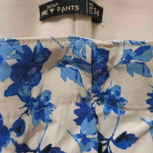 Printed Stretchable Blue Floral Pant