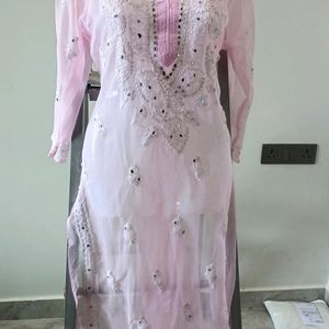 Chickenkari Georgette Kurti