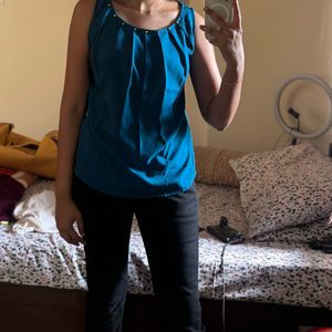 Blue boxy Top