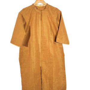 Dark Gold Checked Kurta(Women’s)