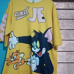 Yellow Printed Tom& Jerry Top