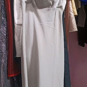 Full Grey Long Party Cocktail Dress Urbanic