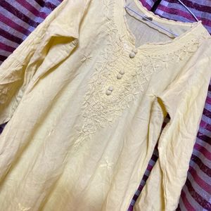 Lucknowi Embroidery Cotton Kurta