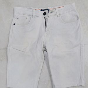 White Cotton Shorts